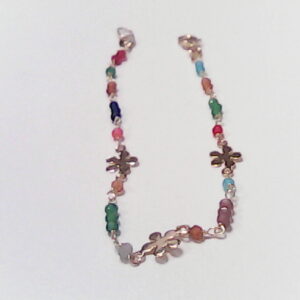 PULSERA PIEDRA COLOR MARGARITAS O/A