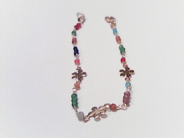 PULSERA PIEDRA COLOR MARGARITAS O/A