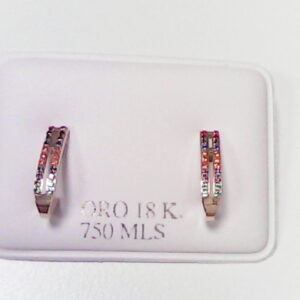 1/2 ARO DOBLE BANDA PIEDRAS COLOR PRES