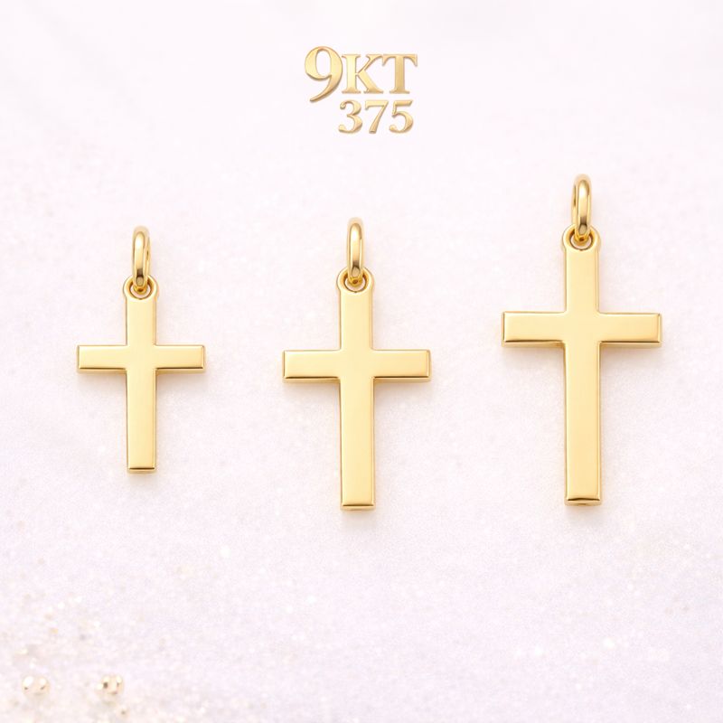 CRUZ LISA ORO AMARILLO 9KT