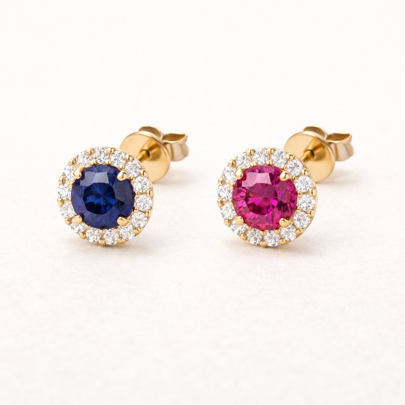 PENDIENTES CON BRILLANTE Y/O PIEDRA FINA
