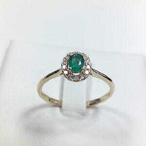 AN. BRI. 0.126 CT ESMER. OV 0.256 Ct O/A