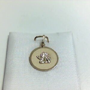 MEDALLA ANGELITO O/A 13MM SATIN/BRILLO