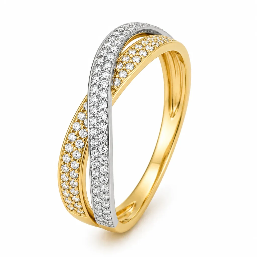 ANILLO ORO BICOLOR CIRCONITAS