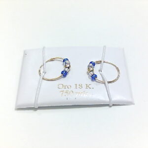 ARO CRISTALES AZUL/BCO  12 MM  O/A