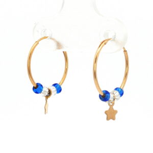 ARO CRISTALES AZUL/BCO. ESTRELLA O/A