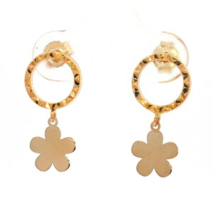 PTE. BICOLOR ARO TALLADO Y FLOR PRESION