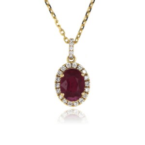 GAR. RUBI OV. 1.34 Ct + BR.0.15 Ct O/A