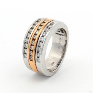 ANILLO BICOLOR BRI. 0,50 CT 3  1/2 ALANZ