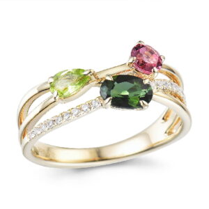 AN. BR. 0.09 CT+ TURMALINAS + PERIDOTO