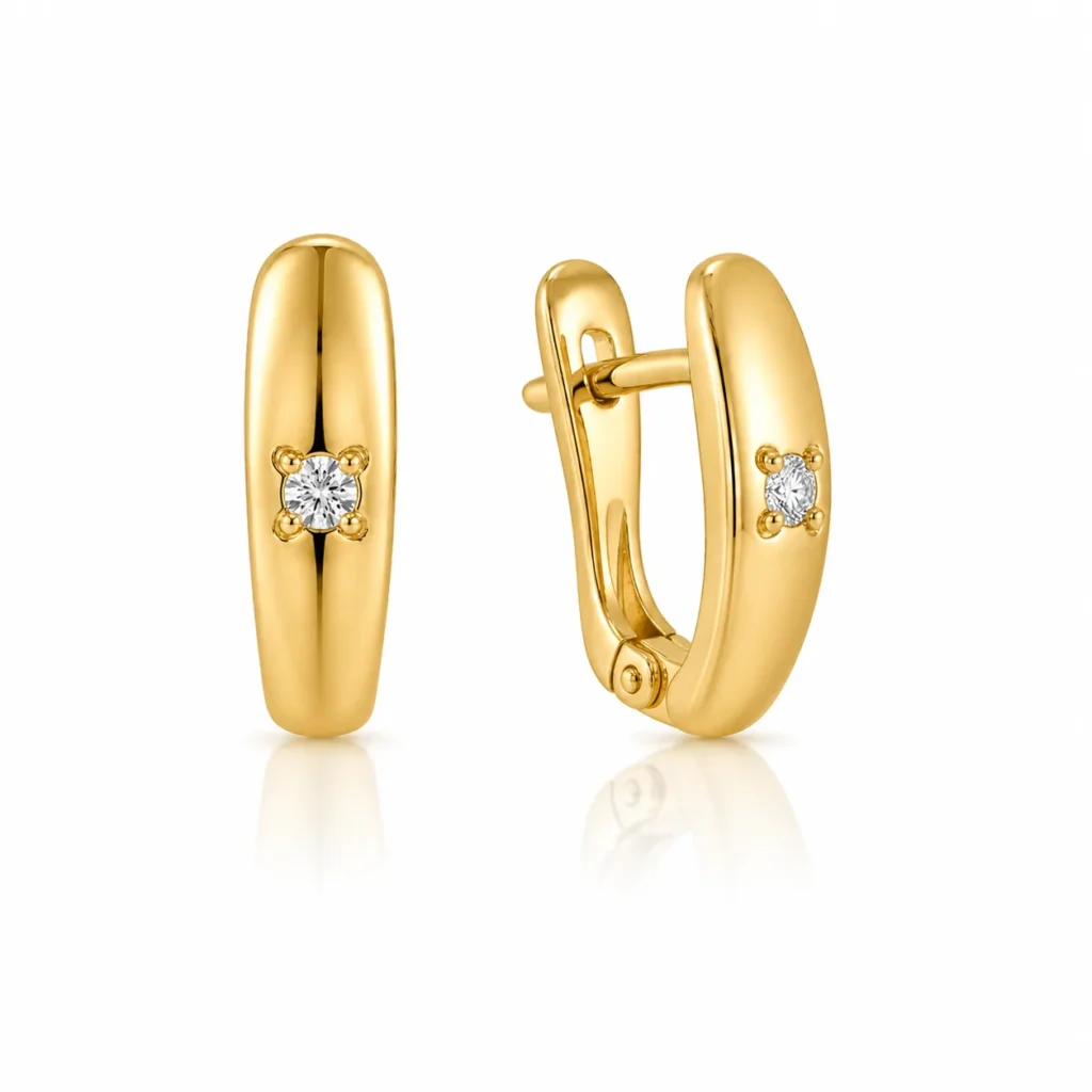 PENDIENTES CAT/OMEGA BRILLANTES