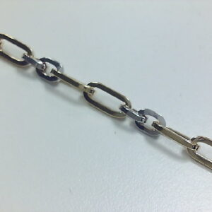 PULSERA BICOLOR  9 KTS MALLA PLANA 2X2