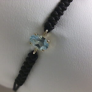 PUL. O/A 9 KT TOPAZ AZUL MACRAME