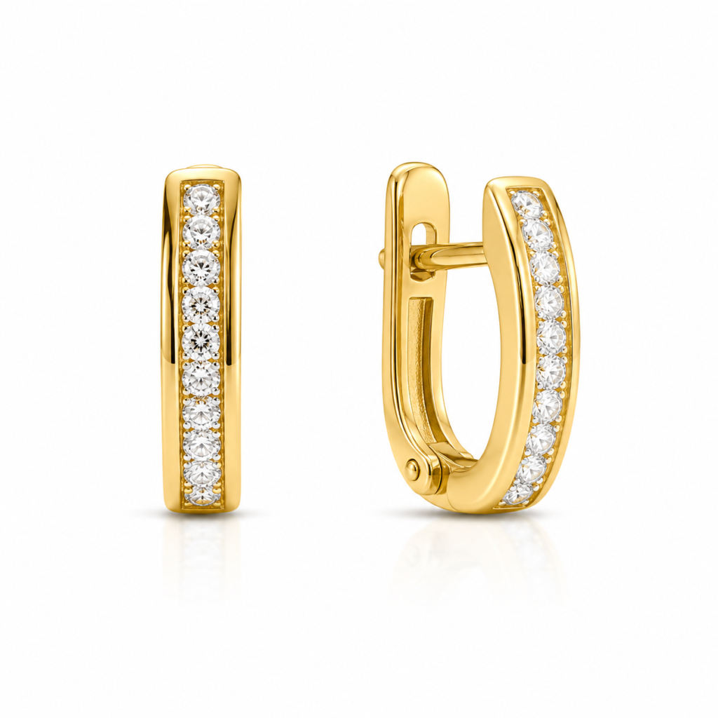PENDIENTES CAT/OMEGA ORO CIRCONITAS