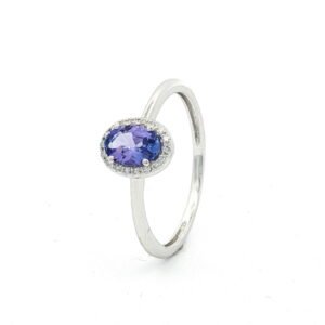 AN. TANZANITA 0.46 CT OVAL+ BRI 0.16 CT