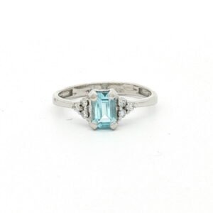 AN. BRILL. 0.09 CT + AGUAMARINA 0.5 CT